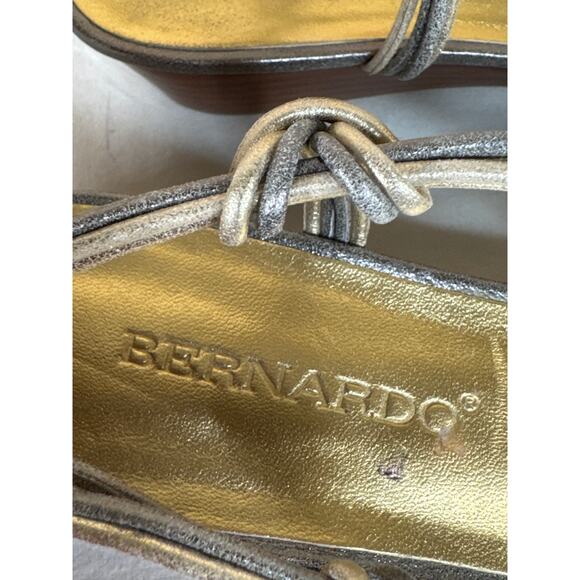 Bernardo Court Micro Wedges Leather Adjustable Buckle Stacked Heel Size 6 - Picture 11 of 11